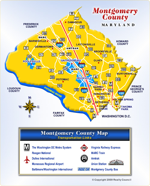 Map of Montgomery County Maryland Communities